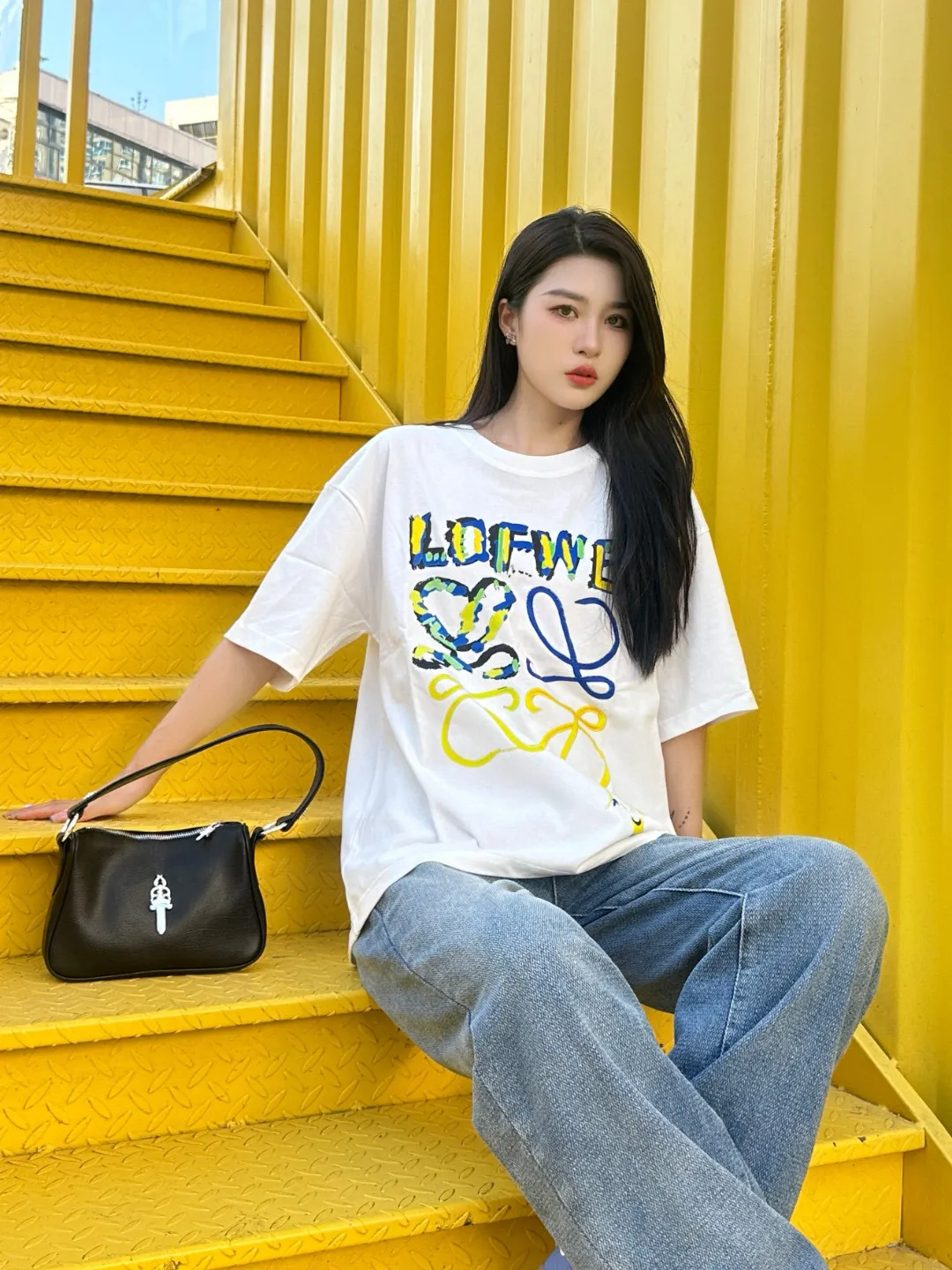 Loewe 羅意威 24SS 小熊貓短袖T卹 面料採用定制240g 26支特滑雙股精棉平紋高密無塵全棉布料。