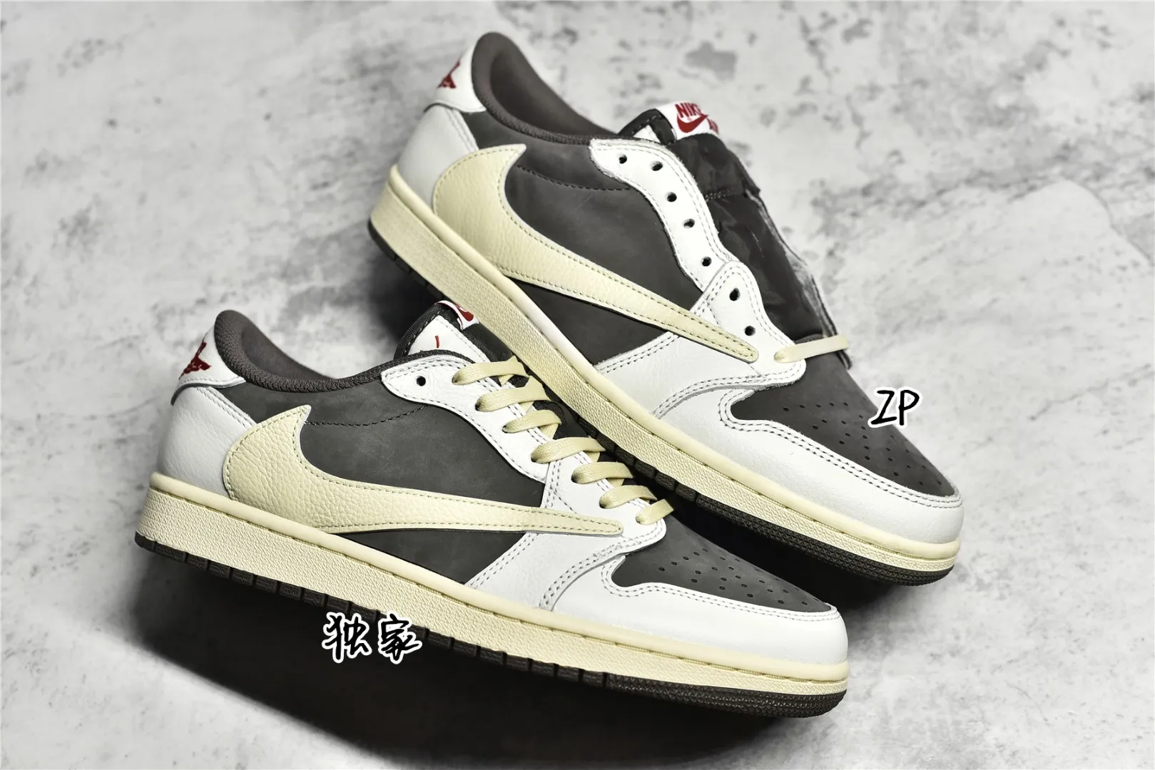 🔻ZP對比鑑定：NK Air Jordan 1 x Travis Scott“Reverse Mocha” 白棕
