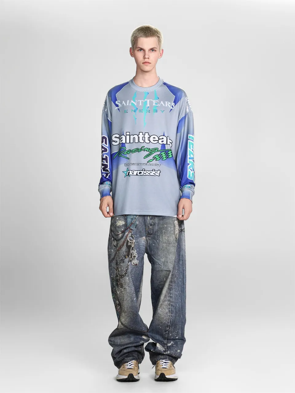Saint michael  tears 滿印長袖vintage秋冬T卹                款號：116                碼數：M L XL                 編碼：SKK092481