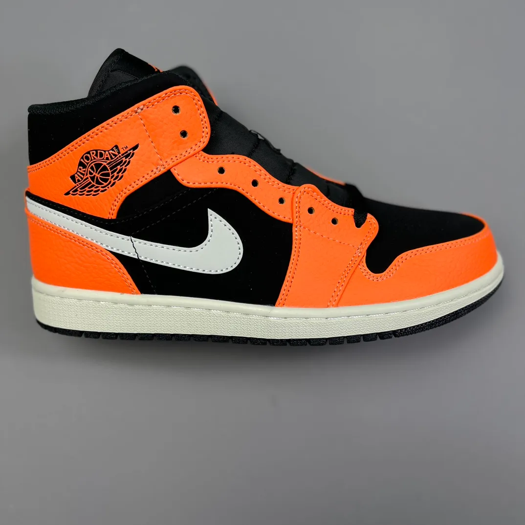 AJ1mid 黑橙扣碎 尺碼：35.5-46