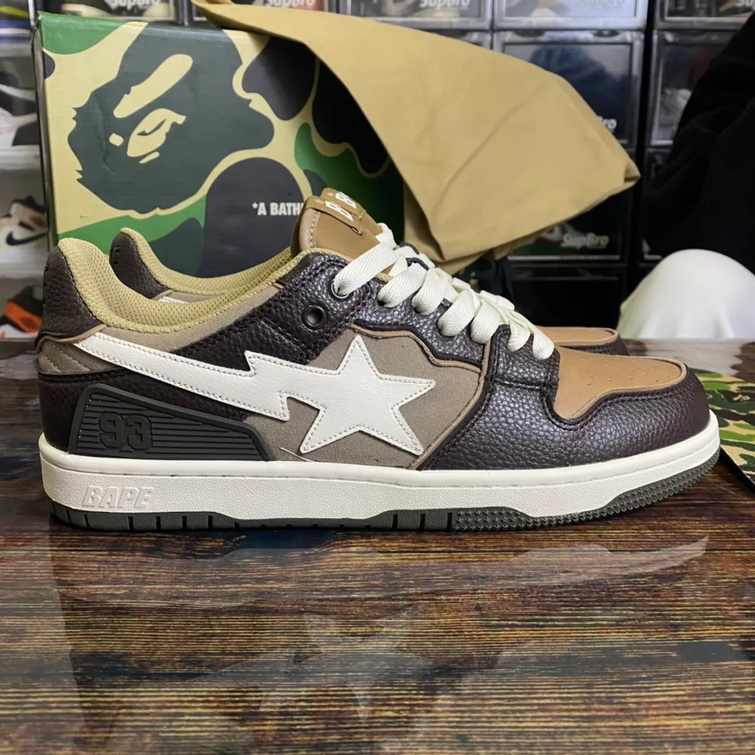 bape sk8 棕灰，Bape Sk& Sta 低幫板鞋 棕灰＃歐陽娜娜同款＃尺碼：36-475 （含半碼）貨號：1h80-191-013棕灰編碼：hxdfjhzgjs