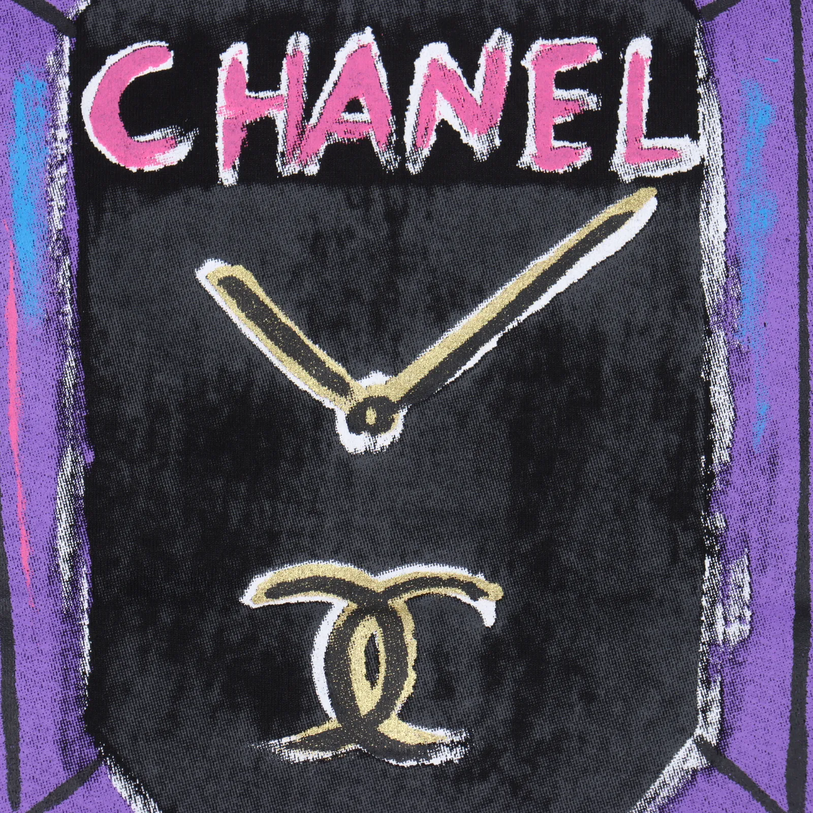 Chanel 香奈兒 手繪手錶盤塗鴉短袖T卹 採用定制定染高克重280g原版面料,1-1工藝製作,寬鬆oversize版型,歐版大版型男女同款,區別市場通貨版本,上身效果超級漂亮!