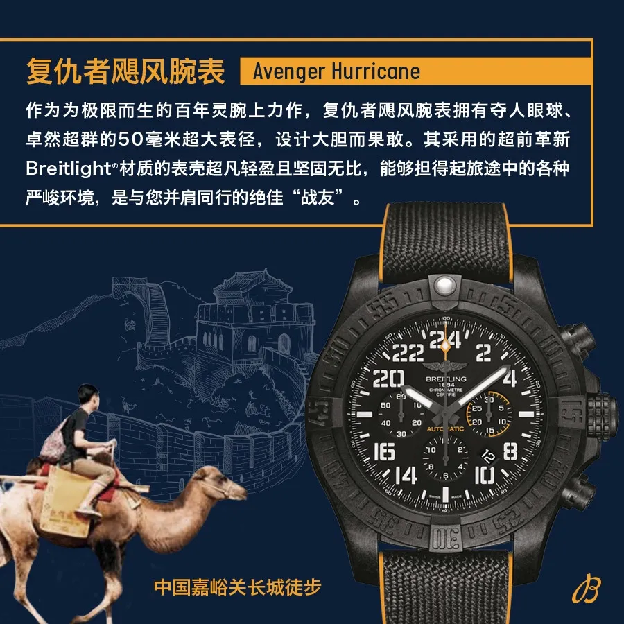 百年靈 🐻Breitling 原裝一比一的碳纖維紋路 究級新作 百年靈復仇者颶風系列45mm計時碼表兩年前購入原裝拆解檢驗，經製表師多次努力，終破解沿襲Breitlight®材質，Breitlight®一種熱塑性樹脂，具有耐高溫的優良特性，將聚碳酸酯與碳纖維複合，材料比鈦金屬輕3.3倍，比精鋼輕5.8倍，但卻更加堅固，摔不爛！