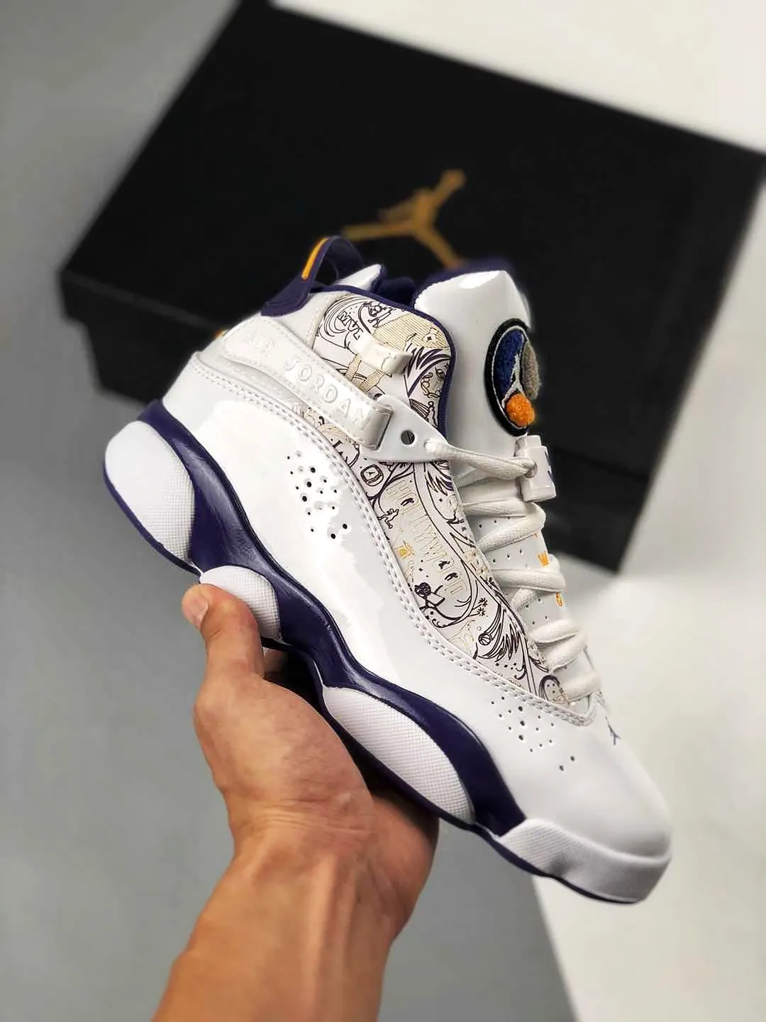 🔹YB 🔑56633YB代購專供 平台私下指定訂單Air Jordan 6 RIngs PJ tucker AJ 六冠王 白藍荔枝紋頭層皮/漆皮 官方貨號322992-152Size:36 36.5 37.5 38 38.5 39 4YB 4YB.5 41 42 42.5 43 44 44.5 45