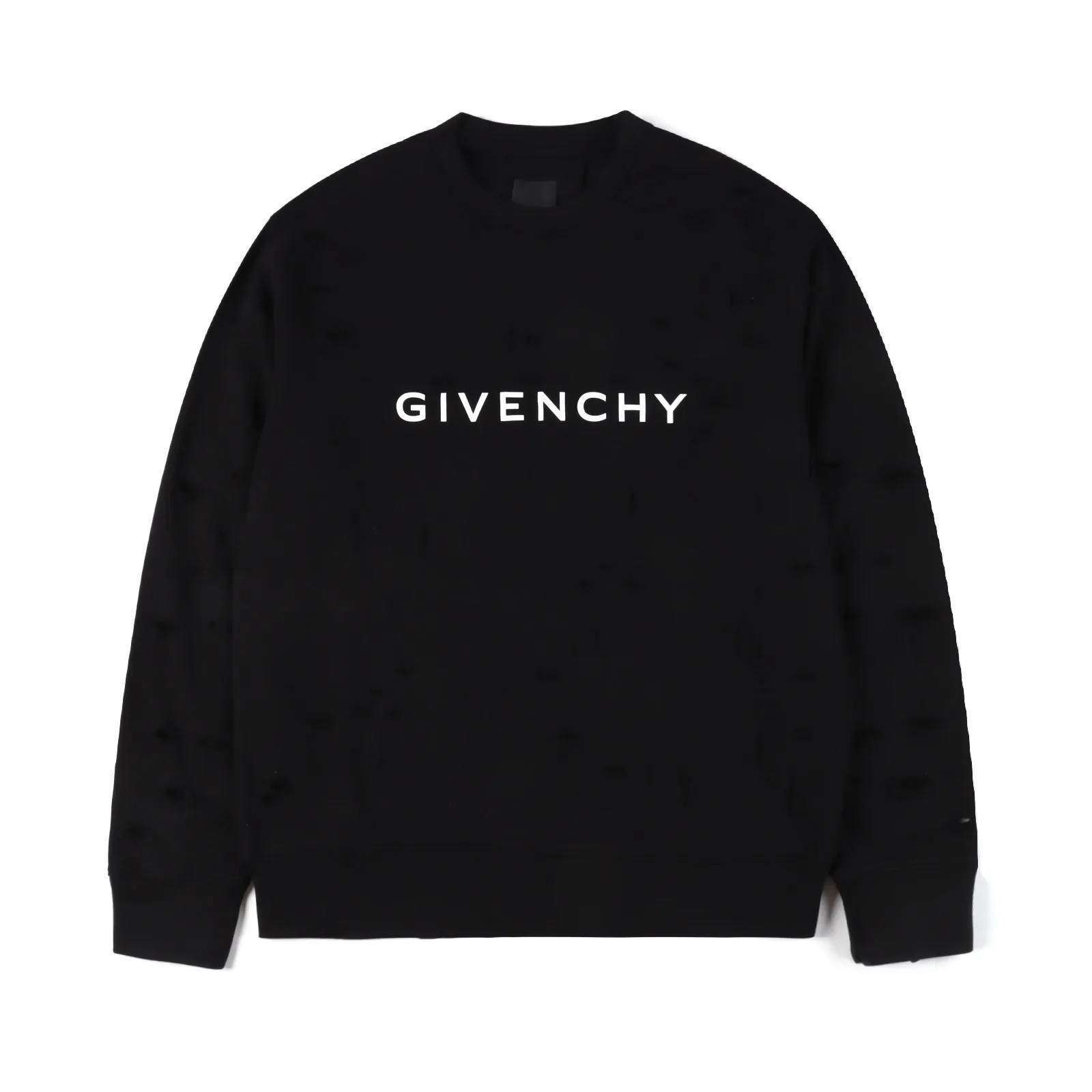 Givenchy紀梵希GVC 23FW 雙層割破圓領衛衣                採用380克抓絨毛圈面料，厚重立體，配套1*1 螺紋以及內襯使用26支爽棉，質感舒適柔軟。