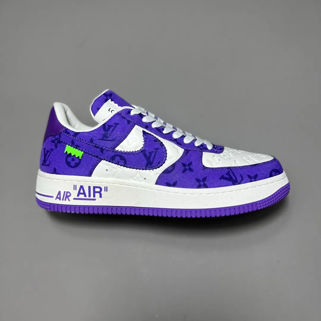 重磅聯名,法國頂級高奢品牌·路易威登Louis Vuitton x NK Air Force 1'07 LV8 Low"Black/white/LV Monogram"空軍一號系列低幫經典百搭休閒運動板鞋“LV壓紋老花”size:38 39 40 41 42 43 44 45