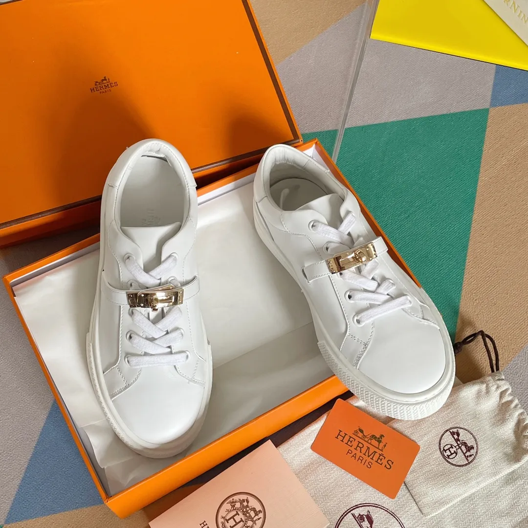 HERMES  愛馬仕 Kelly扣 小白鞋 板鞋運動鞋原版購入開發 市場最高版本！