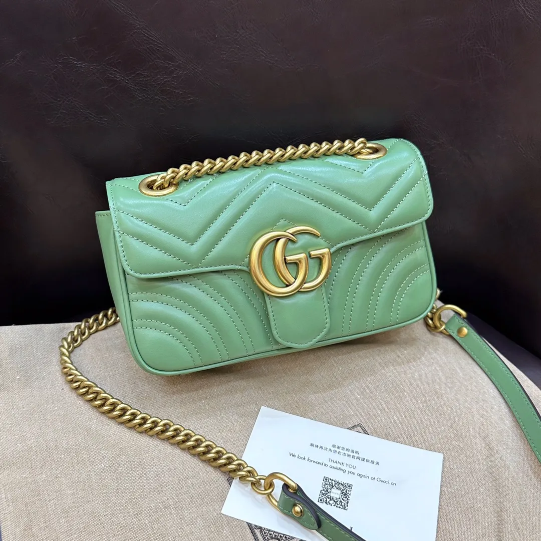 🔥馬蒙 𝗠𝗮𝗿𝗺𝗼𝗻𝘁 原廠皮#▫️型號：446744▫️尺寸 ：22*13*6cm💚新竟淡雅抹茶牛油果綠！