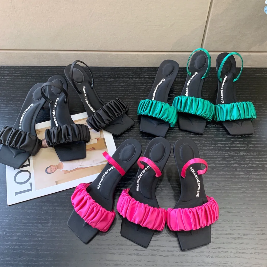 Alexander Wang 亞歷山大王 2022絕美高跟鞋.. 鞋面 真絲 內裡 羊皮碼數 35-39（34 40 41 定制不退換）