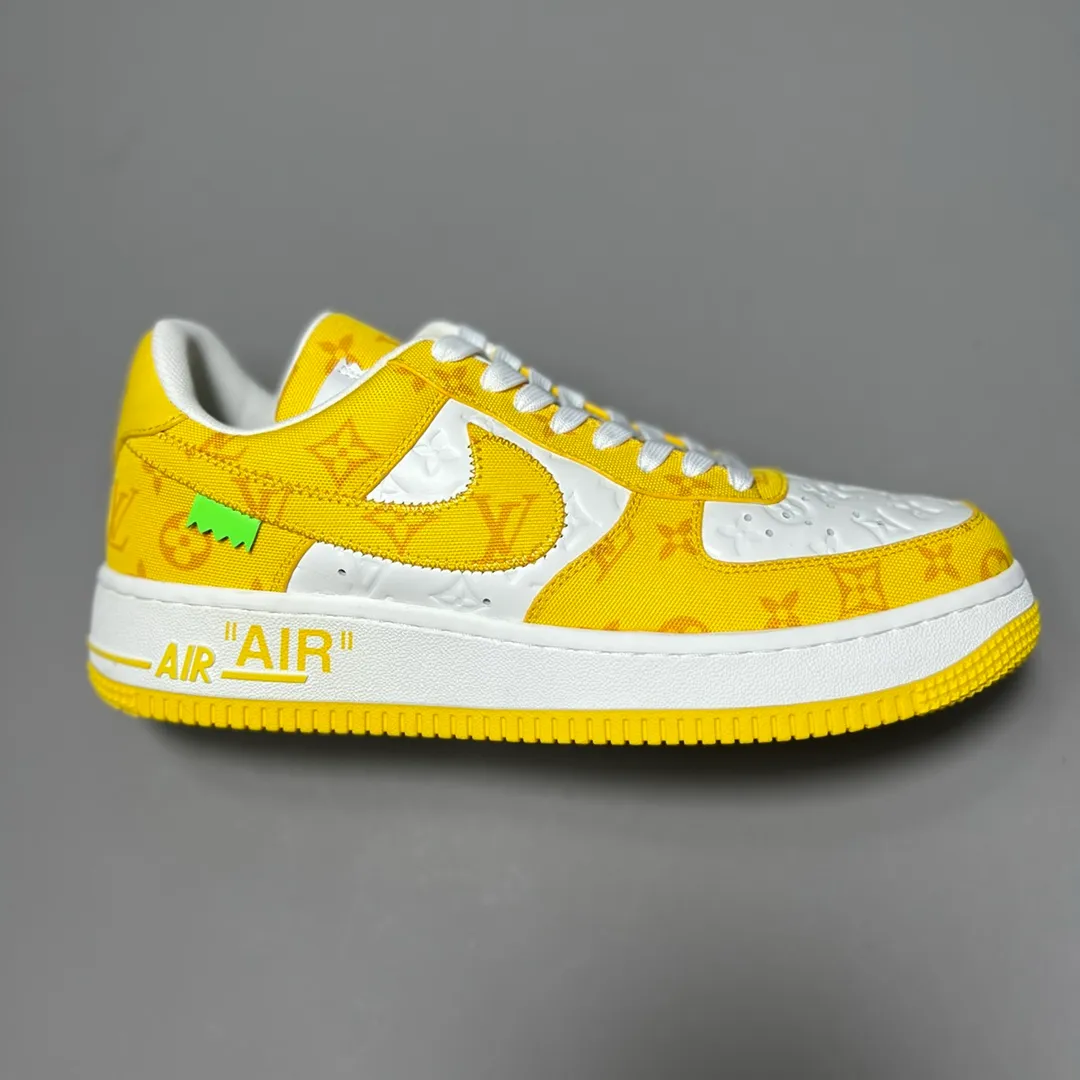 重磅聯名,法國頂級高奢品牌·路易威登Louis Vuitton x NK Air Force 1'07 LV8 Low"Black/white/LV Monogram"空軍一號系列低幫經典百搭休閒運動板鞋“LV壓紋老花”size:38 39 40 41 42 43 44 45