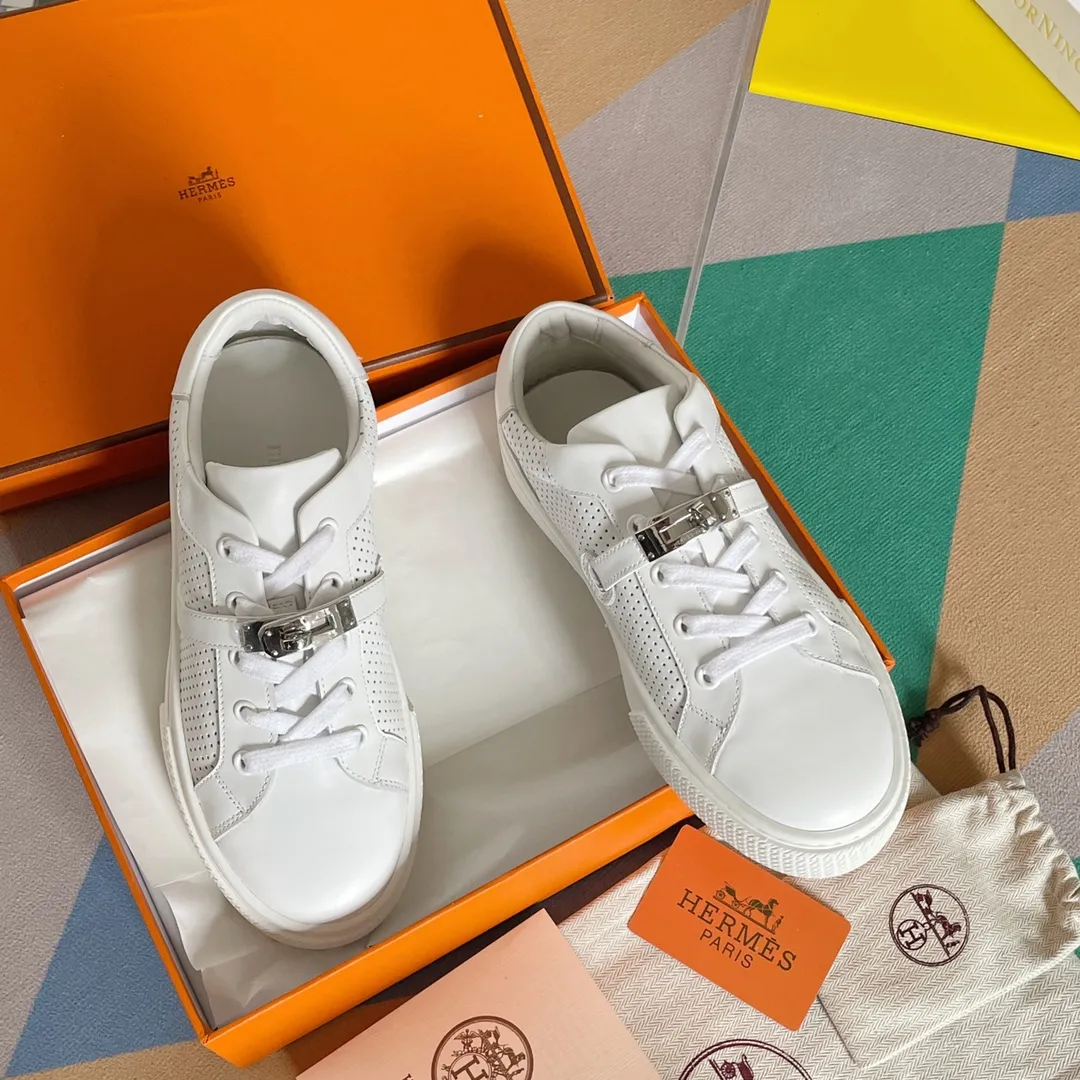 HERMES  愛馬仕 Kelly扣 小白鞋 板鞋運動鞋原版購入開發 市場最高版本！