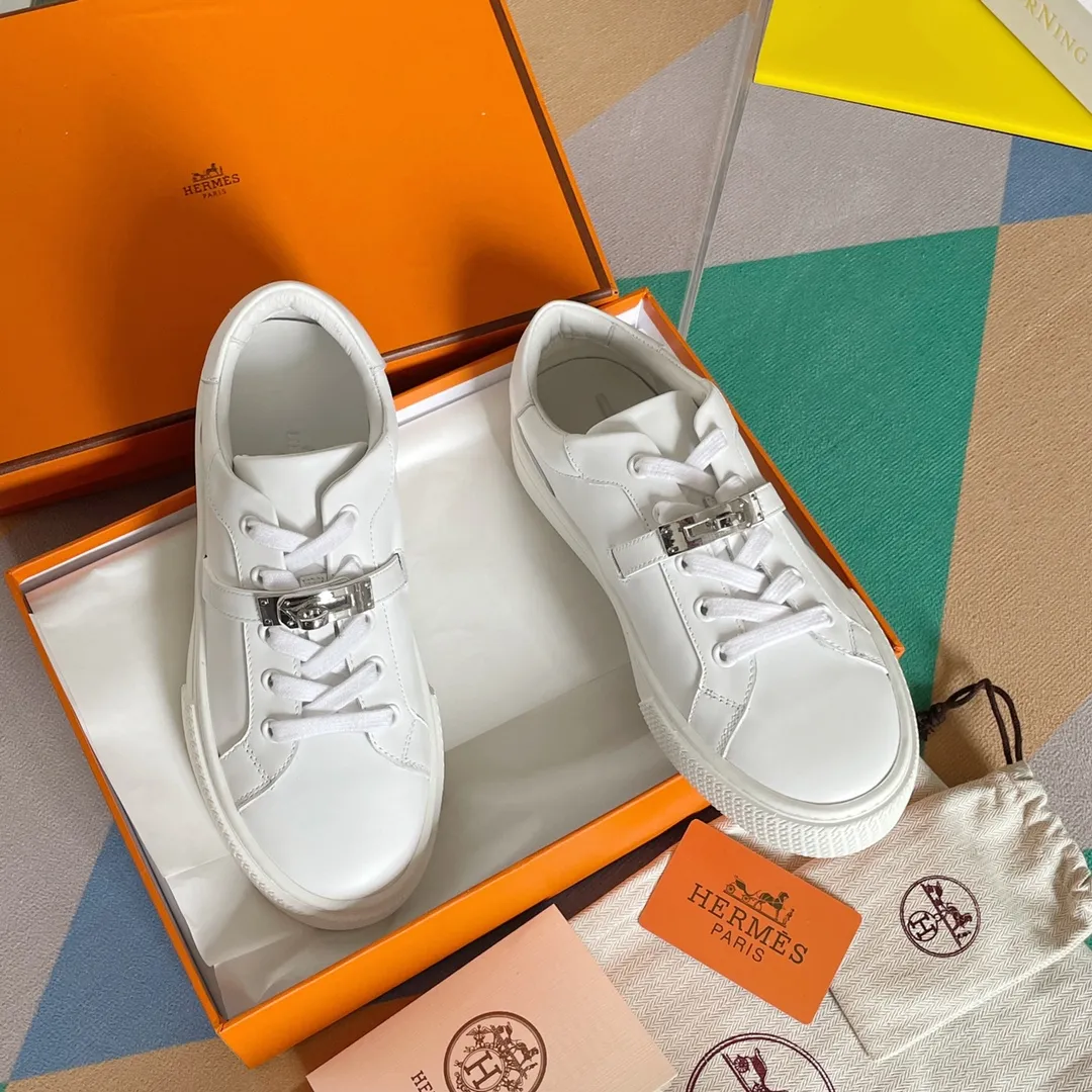 HERMES  愛馬仕 Kelly扣 小白鞋 板鞋運動鞋原版購入開發 市場最高版本！