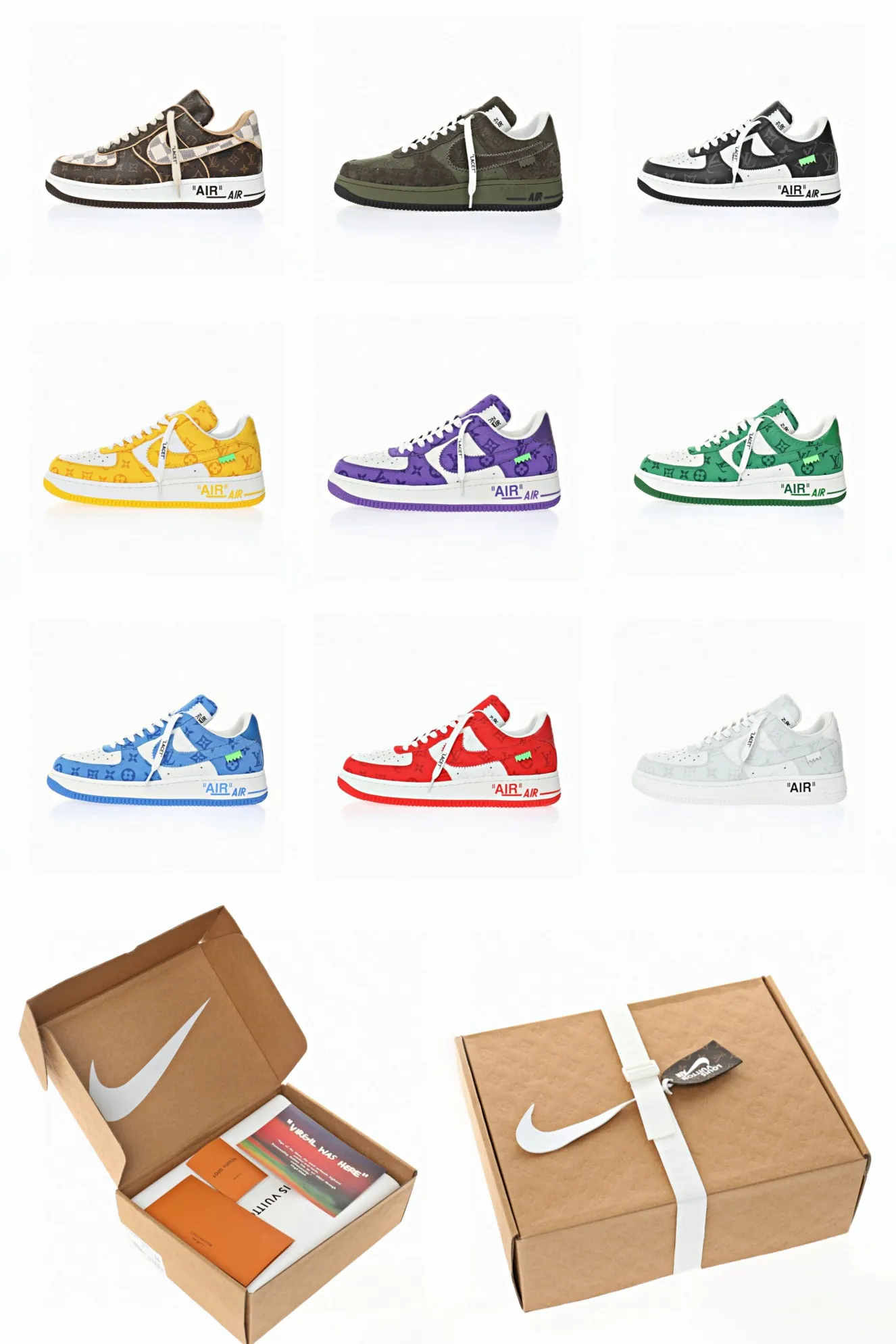 路易威登Louis Vuitton x NK Air Force 聯名款 空軍一號低幫休閒運動板鞋,皮箱不強製配備‼
