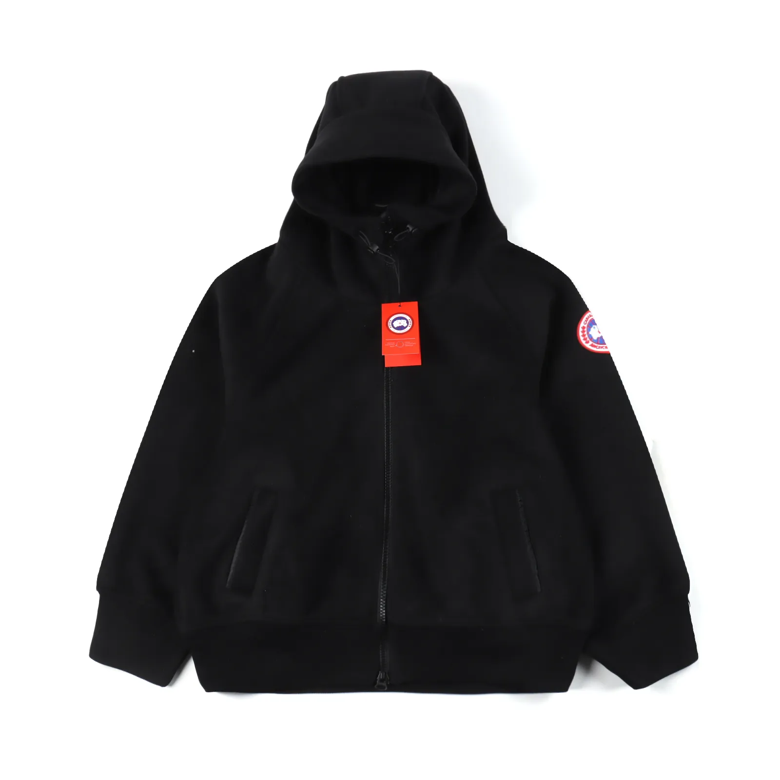Canada Goose  大鵝 Chilliwack毛呢抓絨飛行員夾克                 面料精製而成 這是我們的新一代抓絨材質  此款時尚的毛呢飛行夾克採用寬大的可調節連通式兜帽設計 正面有門襟 並配有可調節抽繩 讓您能夠輕鬆應對季節變換 從容抵禦惡劣天氣 分節式袖口和羅紋針織下擺設計提高了貼合度  男女同款 原版600克毛呢抓絨面料 原版超高重量 區別純棉版本 加厚帽領 3D剪裁 各處細節完美對應 全套原版三標輔料齊全 原廠袖標                SIZE:S-XL                編碼：EIO122603