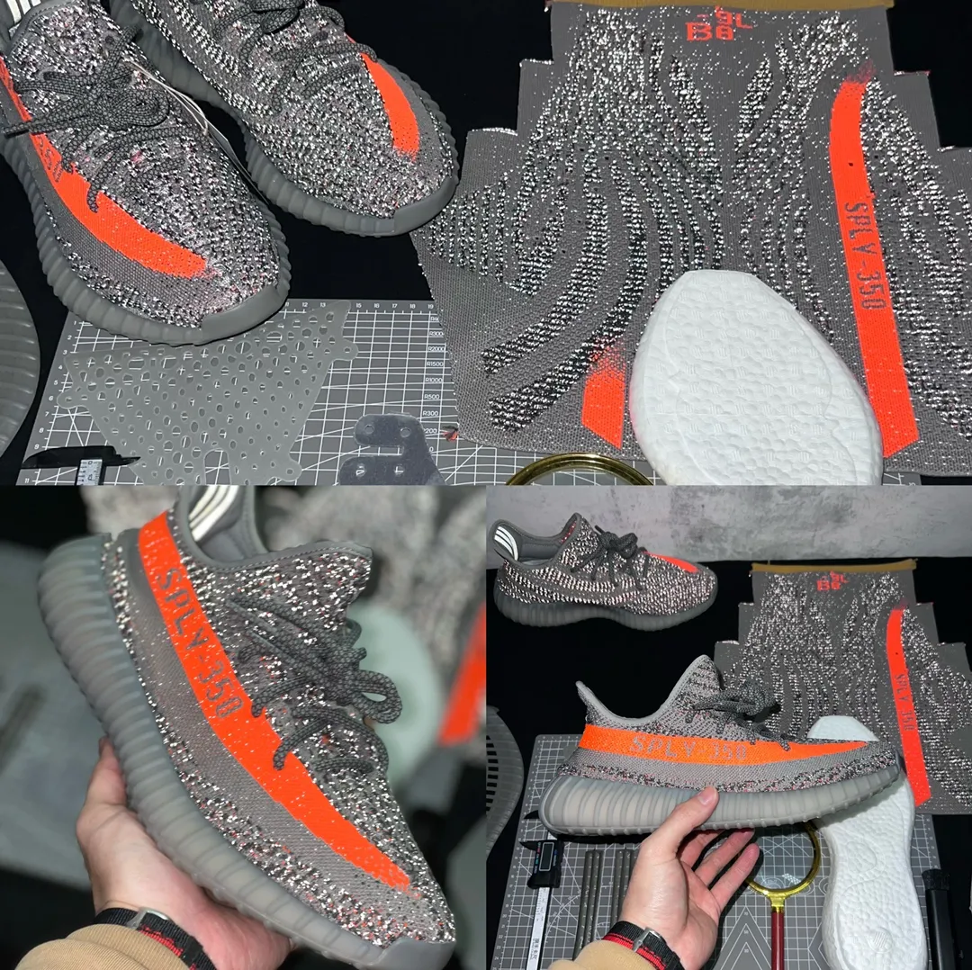 3M反光效果Yeezy Boost 350v2 “Beluga Reflective ”灰橙 滿天星
