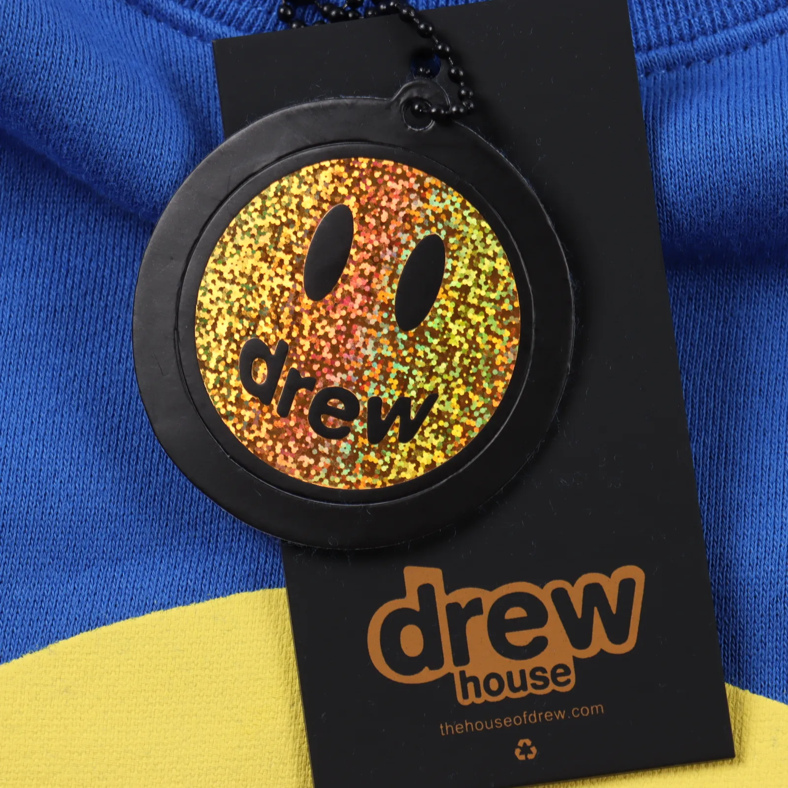 DREW HOUSE 24FW 骰子笑臉圓領衛衣 面料DREW圓領衛衣用的是100%純棉針織面料,衣身面料克重約,螺紋1*1豎排定織定染對色。