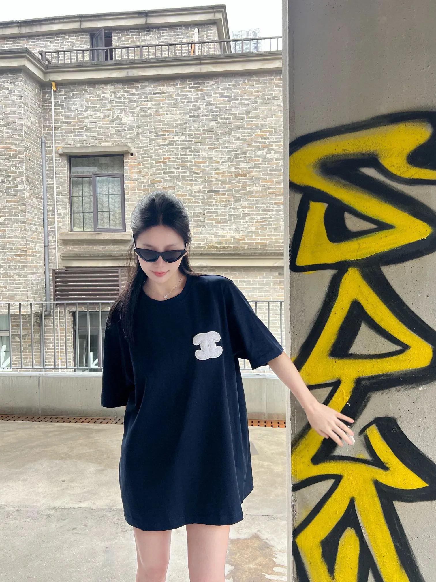 Chanel /香奈兒 大雙CC植絨徽標情侶款短袖T卹 香奶奶家的經典大CC標識 高能實穿款的短袖TEE,25春夏限定係列!