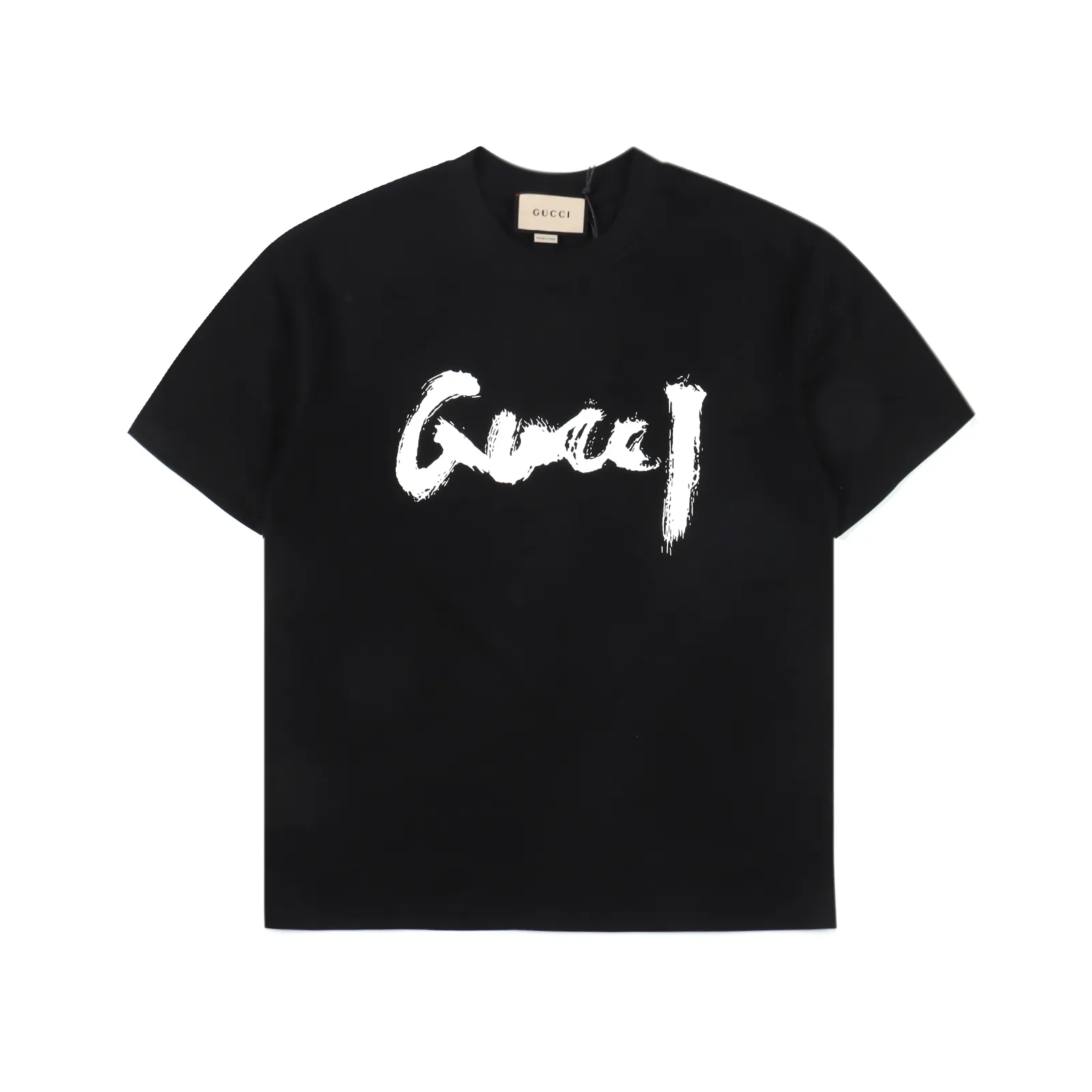 Gucci x Balenciaga 聯名 手繪logo印花圓領短袖T卹 秋冬最新磚櫃同步OS落肩版型280克重全棉 時尚又個性超級百搭好看的一款男女都非常合適人手必備款吊牌領標水洗麥三標齊全 貨號35130003 尺碼 S-XL 編碼:TES032821